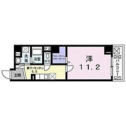 ヴィラ鴻巣 1Kの間取図画像