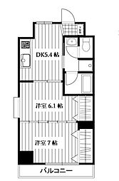 グランヴィア河原町 2DKの間取図画像
