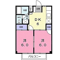 セピアコートSATO 2DKの間取図画像