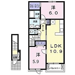 善d 2LDKの間取図画像
