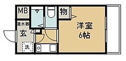 エレガンス宮町 ワンルームの間取図画像