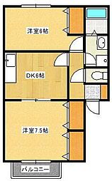 コート・ヴィレッジココ 1LDKの間取図画像