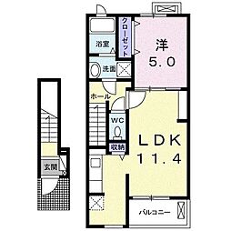 サニープロムナード2 1LDKの間取図画像