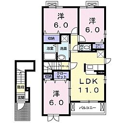 モーニンググローリー 3LDKの間取図画像