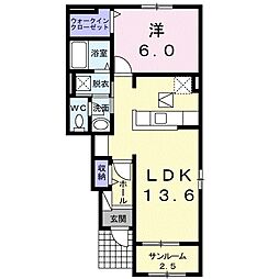 メゾンヴァリエ広瀬1 1LDKの間取図画像