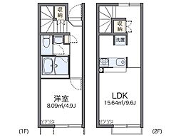 レオネクストアベ 1LDKの間取図画像