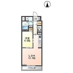 エトワールM 1LDKの間取図画像