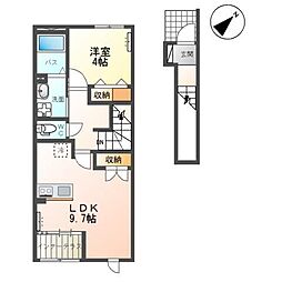 オアシス(Oasis) 1LDKの間取図画像