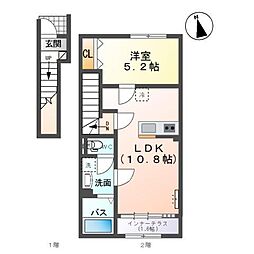 秋千秀 1LDKの間取図画像