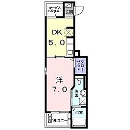 ボヌール・シュン 1DKの間取図画像
