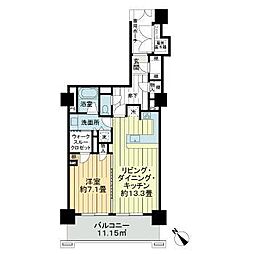 ライオンズタワー仙台大手町 1LDKの間取図画像