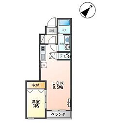サンセベリア3 1LDKの間取図画像