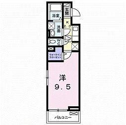 カントリーロード 1Kの間取図画像