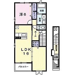 シル・ビサール 1LDKの間取図画像