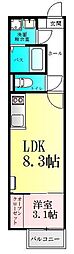 仙台市泉区黒松1丁目アパート 1LDKの間取図画像