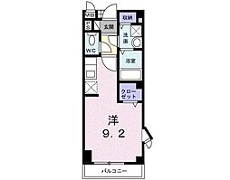 リアンベルコート ワンルームの間取図画像
