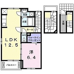 シャトレーハピネス1 1LDKの間取図画像