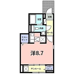 フィオーレ ワンルームの間取図画像
