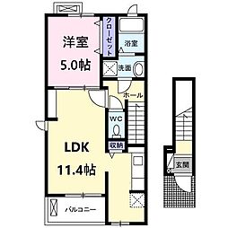 メゾン司2 1LDKの間取図画像
