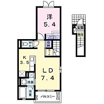 フォンテーヌ  ｜ 宮城県仙台市泉区七北田（賃貸アパート1LDK・2階・41.29㎡） その2