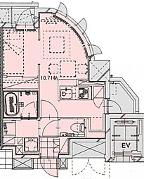 DNKMSAパートIVビルANNEX別館 6階1DKの間取り
