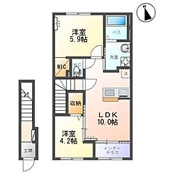 エトワール　キリ 2階2LDKの間取り