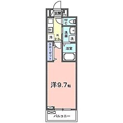 フェリシア南小泉 1Kの間取図画像