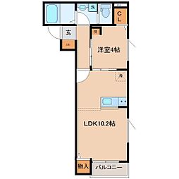 Grand Chariot K 大和町 3階1LDKの間取り