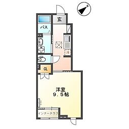 Oasis（オアシス） 1階1Kの間取り