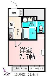 仮）BAU五輪1号棟 1階1Kの間取り