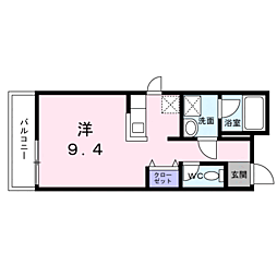 ティアラグレイス 3階ワンルームの間取り