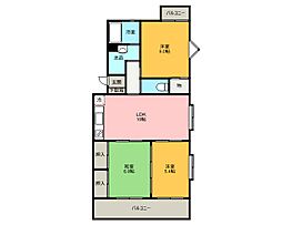 エバーグリーンA 3LDKの間取図画像