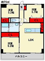 Livableなかま 405 ｜ 福岡県中間市中鶴１丁目25-1（賃貸マンション3LDK・4階・75.00㎡） その2