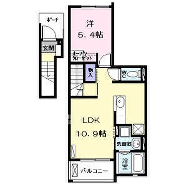 愛知県名古屋市西区五才美町(賃貸アパート1LDK・2階・41.24㎡)の写真 その2