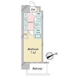 名古屋市営名城線 砂田橋駅 徒歩5分の賃貸マンション 7階1Kの間取り