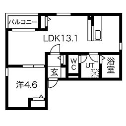 名古屋市営名城線 志賀本通駅 徒歩7分の賃貸アパート 1階1LDKの間取り