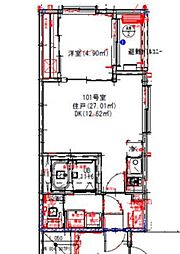 名古屋市営鶴舞線 庄内通駅 徒歩10分の賃貸アパート 3階1DKの間取り