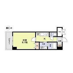 名古屋市営桜通線 高岳駅 徒歩13分の賃貸マンション 5階1Kの間取り