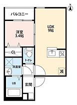 愛知県名古屋市西区又穂町１丁目（賃貸アパート1LDK・3階・31.06㎡） その2