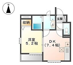 プレザンス・カメリア 1階1DKの間取り