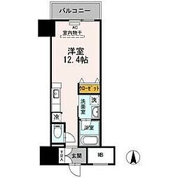 名古屋市営桜通線 丸の内駅 徒歩7分の賃貸マンション 12階ワンルームの間取り