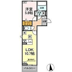 名古屋市営鶴舞線 庄内通駅 徒歩6分の賃貸アパート 1階1LDKの間取り