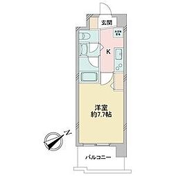 名古屋市営東山線 新栄町駅 徒歩6分の賃貸マンション 4階1Kの間取り