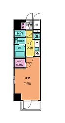 名鉄瀬戸線 清水駅 徒歩5分の賃貸マンション 13階1Kの間取り