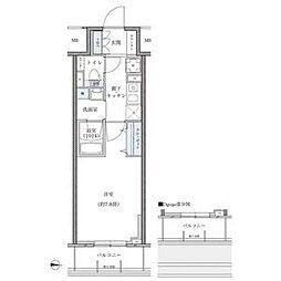 名古屋市営東山線 新栄町駅 徒歩8分の賃貸マンション 14階1Kの間取り