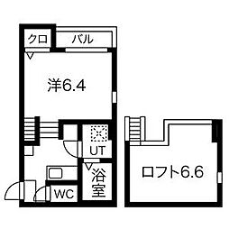 ヴィラ・トゥルヌソル 1階1Kの間取り