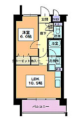 フィオーレレジデンス 2階1LDKの間取り