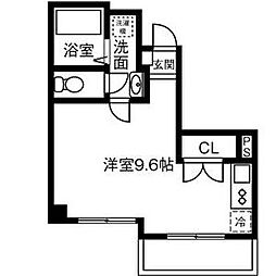 リエス千代田橋 ワンルームの間取図画像