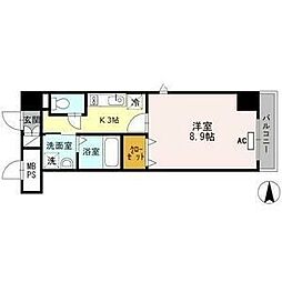 名古屋市営桜通線 丸の内駅 徒歩6分の賃貸マンション 7階1Kの間取り