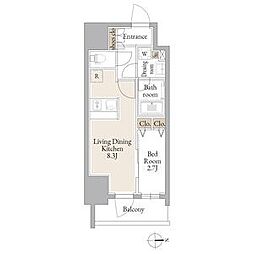 名古屋市営鶴舞線 庄内通駅 徒歩1分の賃貸マンション 4階1LDKの間取り